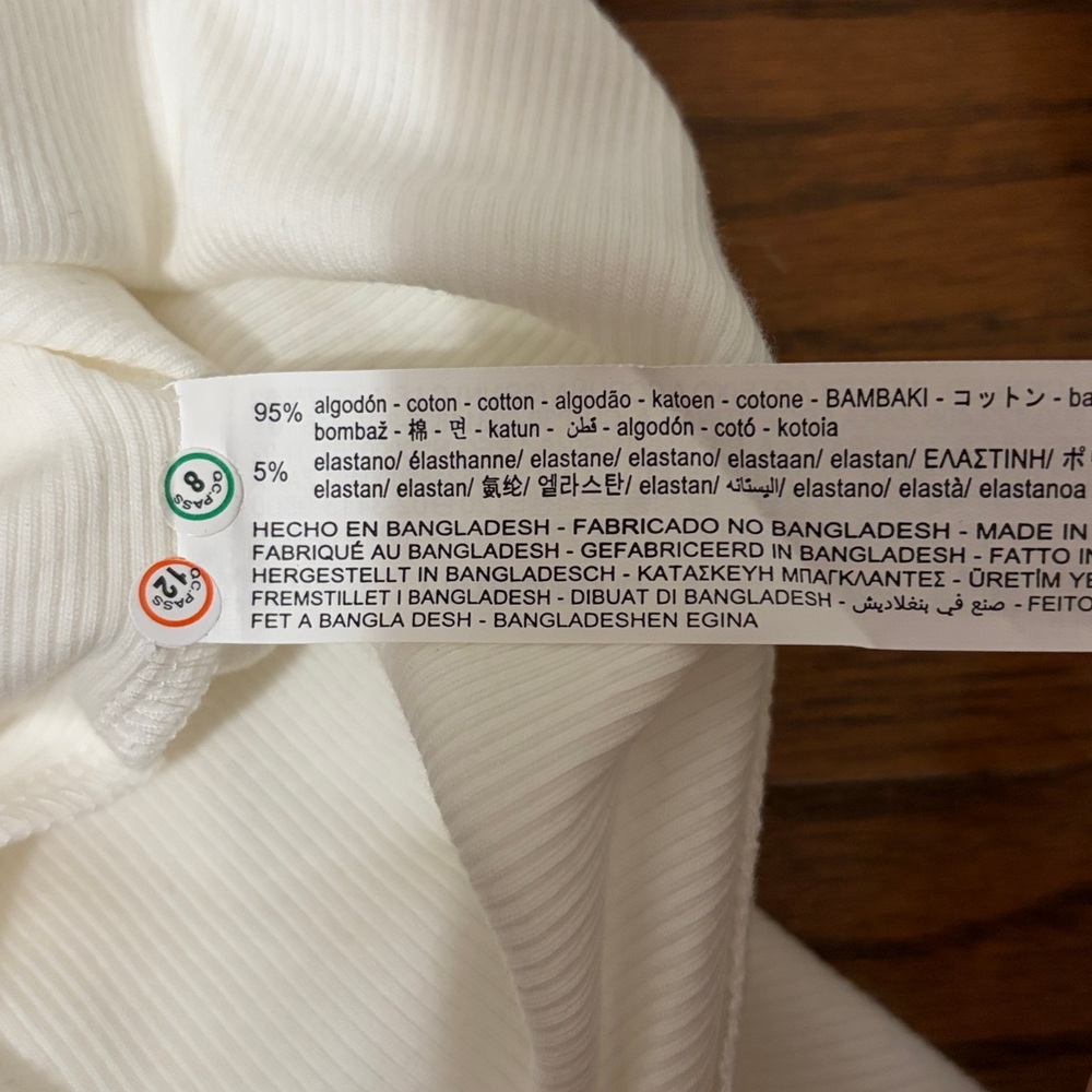 Zara Ribbed White Bodysuit Size S New With Tag - Picture 8 of 8